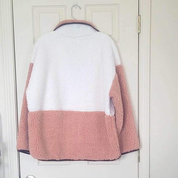 Lou & Grey Colorblock Cozy Up Sherpa Zip Jacket Size Large - Picture 4 of 10